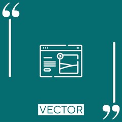 Poster - landing page vector icon Linear icon. Editable stroked line