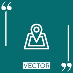 Poster - location vector icon Linear icon. Editable stroked line