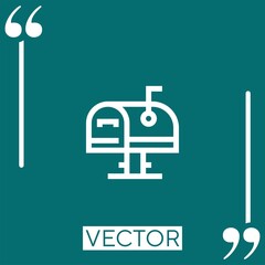 Poster - mailbox vector icon Linear icon. Editable stroked line