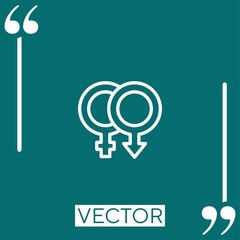 Poster - man vector icon Linear icon. Editable stroked line
