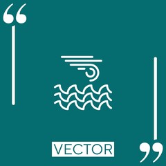 Poster - waves vector icon Linear icon. Editable stroke line