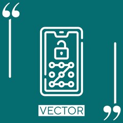 Poster - pattern lock vector icon Linear icon. Editable stroked line