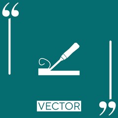 Poster - wood chisel used to carve wood vector icon Linear icon. Editable stroke line