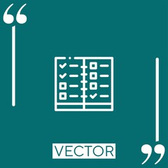 Poster - planning vector icon Linear icon. Editable stroked line