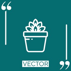 Poster - plant pot vector icon Linear icon. Editable stroked line