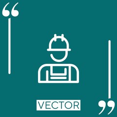 Poster - worker   vector icon Linear icon. Editable stroke line