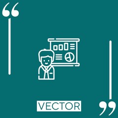 Poster - presentation vector icon Linear icon. Editable stroked line