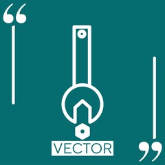Poster - wrench and screw nut vector icon Linear icon. Editable stroke line