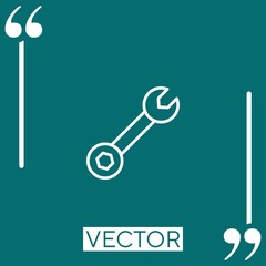 Poster - wrench of double side vector icon Linear icon. Editable stroke line
