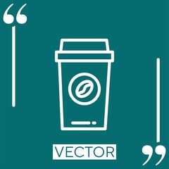 Poster - take away vector icon Linear icon. Editable stroked line