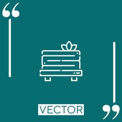 Poster - towel vector icon Linear icon. Editable stroked line