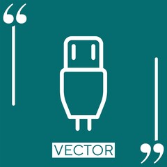 Poster - usb cable Linear icon. Editable stroke line