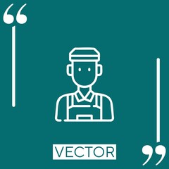 Poster - waiter vector icon Linear icon. Editable stroked line