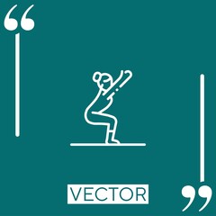 Poster - yoga vector icon Linear icon. Editable stroked line
