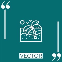 Poster - beach vector icon Linear icon. Editable stroked line