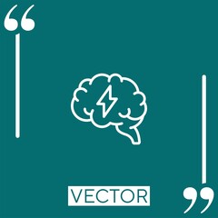 Poster - brain Linear icon. Editable stroke line