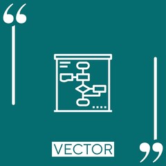 Poster - flow chart vector icon Linear icon. Editable stroked line