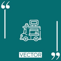 Poster - food truck vector icon Linear icon. Editable stroked line