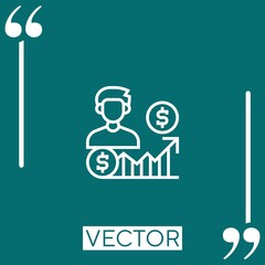 Poster - fund vector icon Linear icon. Editable stroked line