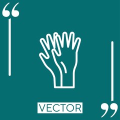 Poster - gloves vector icon Linear icon. Editable stroked line