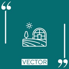 Poster - greenhouse vector icon Linear icon. Editable stroked line