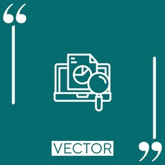 Poster - laptop vector icon Linear icon. Editable stroked line