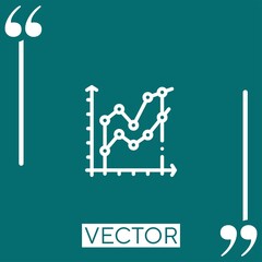 Poster - line chart vector icon Linear icon. Editable stroked line