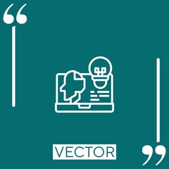 Poster - robotic vector icon Linear icon. Editable stroked line