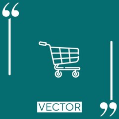 Poster - shopping cart vector icon Linear icon. Editable stroked line