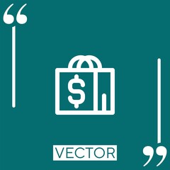 Poster - shopping bag vector icon Linear icon. Editable stroked line