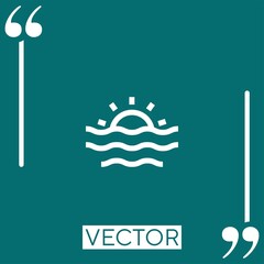 Poster - sunset vector icon Linear icon. Editable stroked line