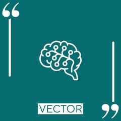 Poster - brain Linear icon. Editable stroke line