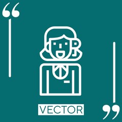 Poster - call center agent vector icon Linear icon. Editable stroked line