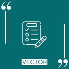 Poster - check list vector icon Linear icon. Editable stroked line