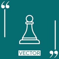 Poster - chess vector icon Linear icon. Editable stroked line