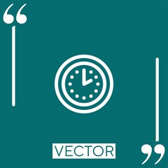 Poster - clock vector icon Linear icon. Editable stroked line