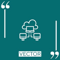 Poster - cloud vector icon Linear icon. Editable stroked line