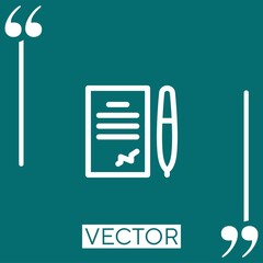 Poster - contract vector icon Linear icon. Editable stroked line