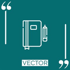 Poster - notebook vector icon Linear icon. Editable stroked line