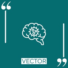 Poster - brain Linear icon. Editable stroke line