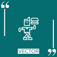 Poster - eating vector icon Linear icon. Editable stroked line