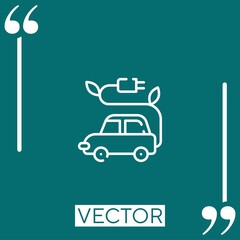Poster - electric car vector icon Linear icon. Editable stroked line