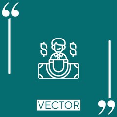 Poster - employee vector icon Linear icon. Editable stroked line
