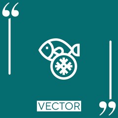 Poster - fish vector icon Linear icon. Editable stroked line