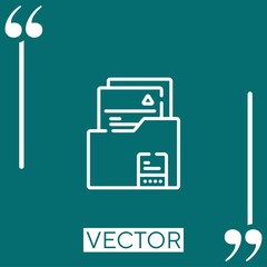 Poster - folder vector icon Linear icon. Editable stroked line