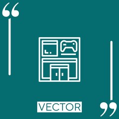 Poster - game center vector icon Linear icon. Editable stroked line