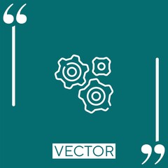 Poster - gears vector icon Linear icon. Editable stroked line