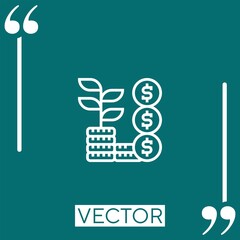 Poster - growth vector icon Linear icon. Editable stroked line