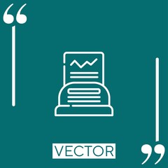 Poster - printer vector icon Linear icon. Editable stroked line