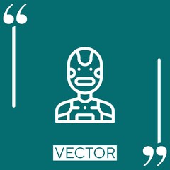 Poster - robot vector icon Linear icon. Editable stroked line